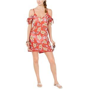 🍋 Miken • NWT!! Junior’s Floral Printed Cold-Shoulder Cover-Up Size Small